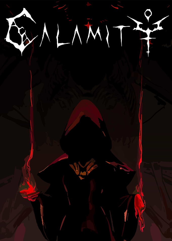 Calamity Hooded Figure with Red Flames