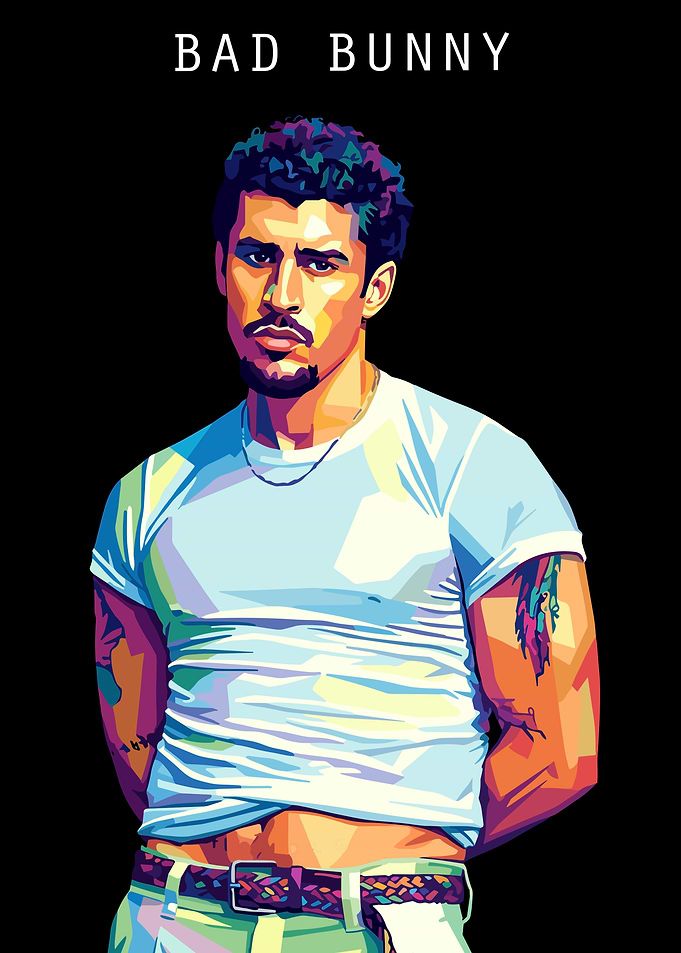 Bad Bunny Pop Art Portrait