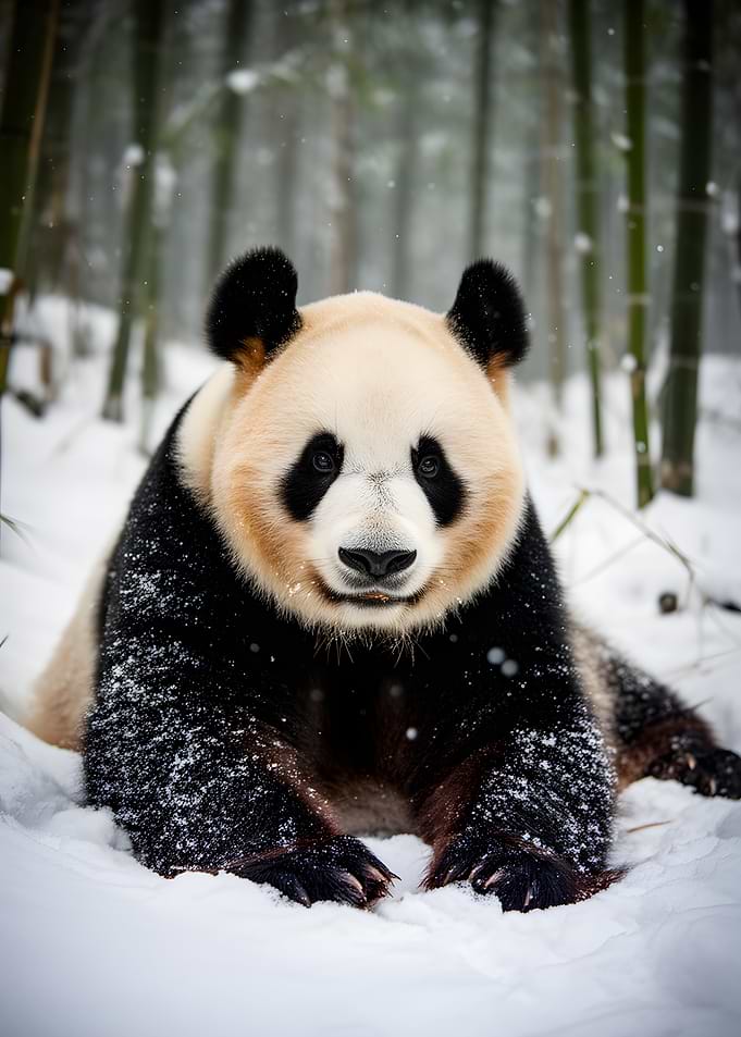 Panda in the Snow