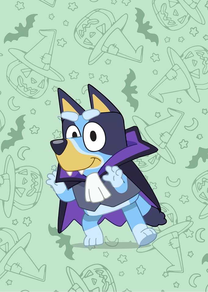 Bluey as a Vampire for Halloween