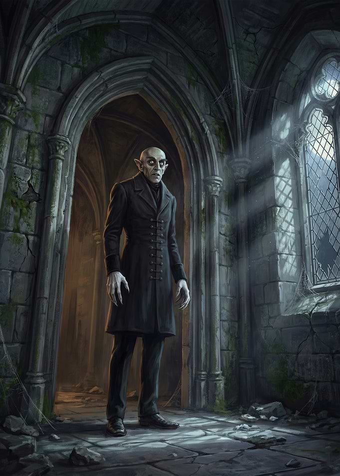 Gothic Vampire in Ruined Castle