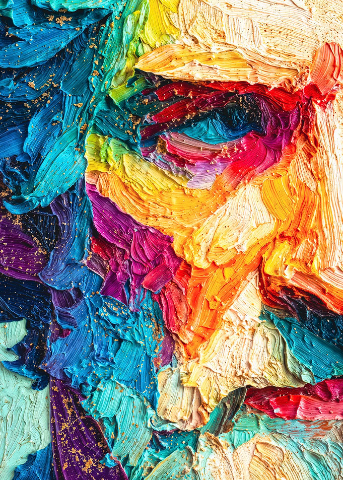 Vibrant Impasto Abstract Gay Portrait