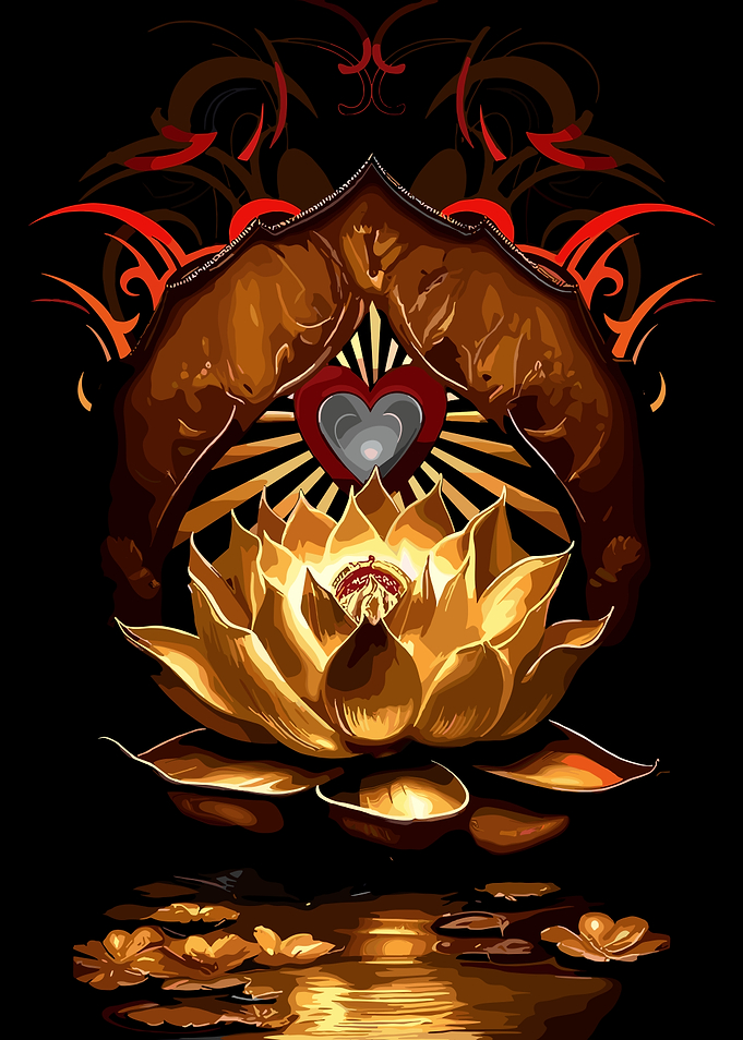 Golden Lotus Heart Symbol