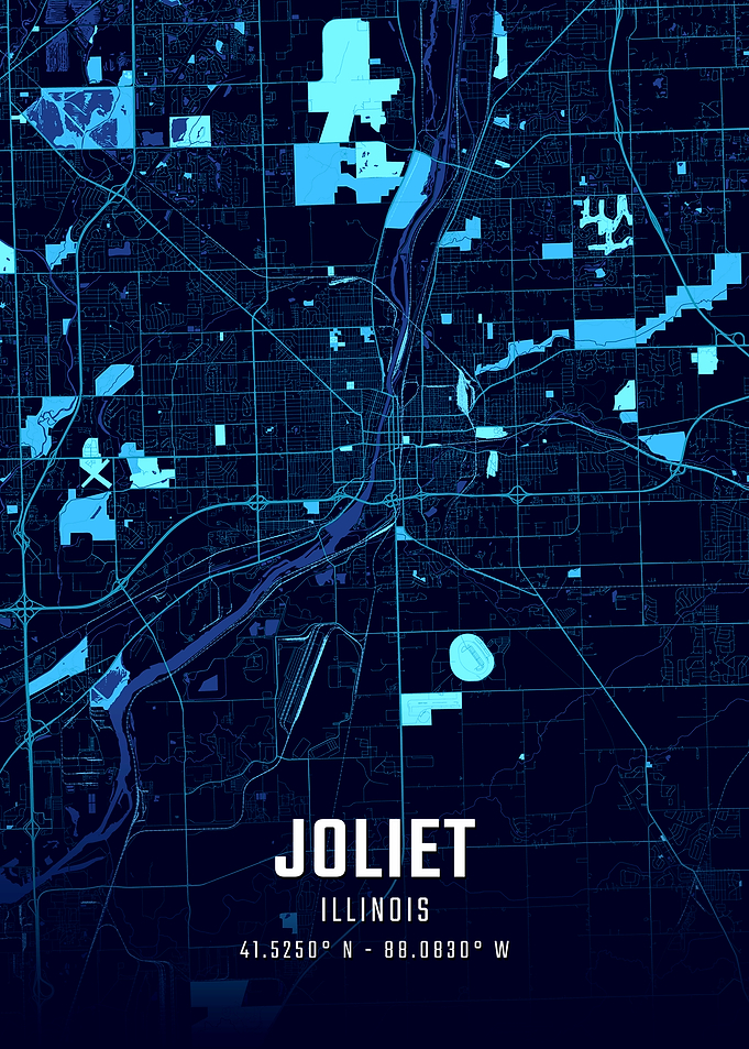 Joliet Illinois Midnight City Map