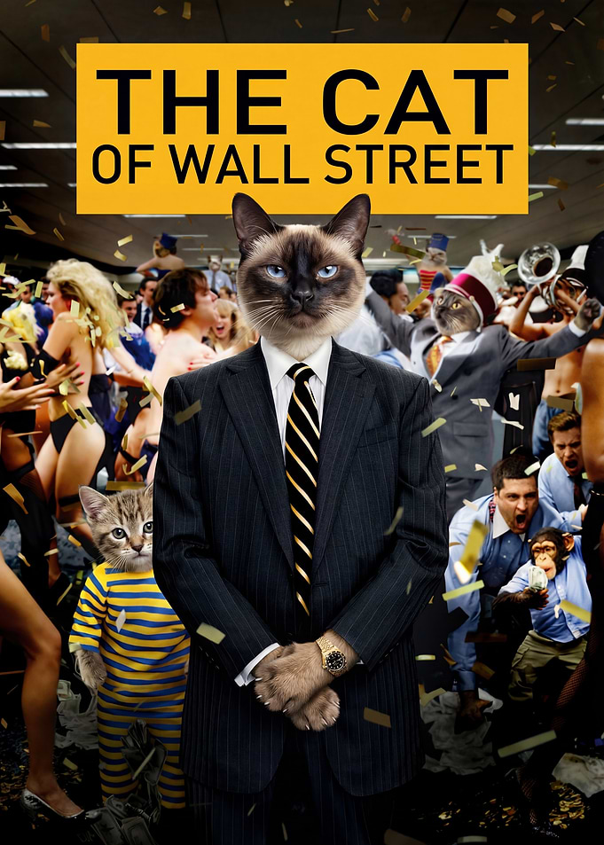 The Wolf of Wall Street Cat Parody Movie Poster