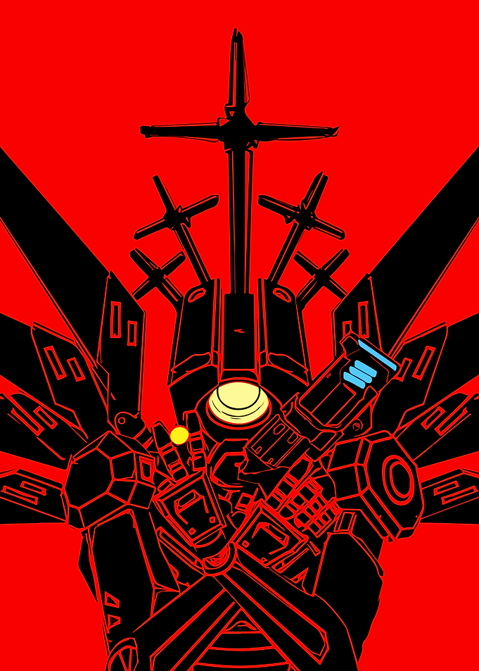 Mecha with Crosses and Guns