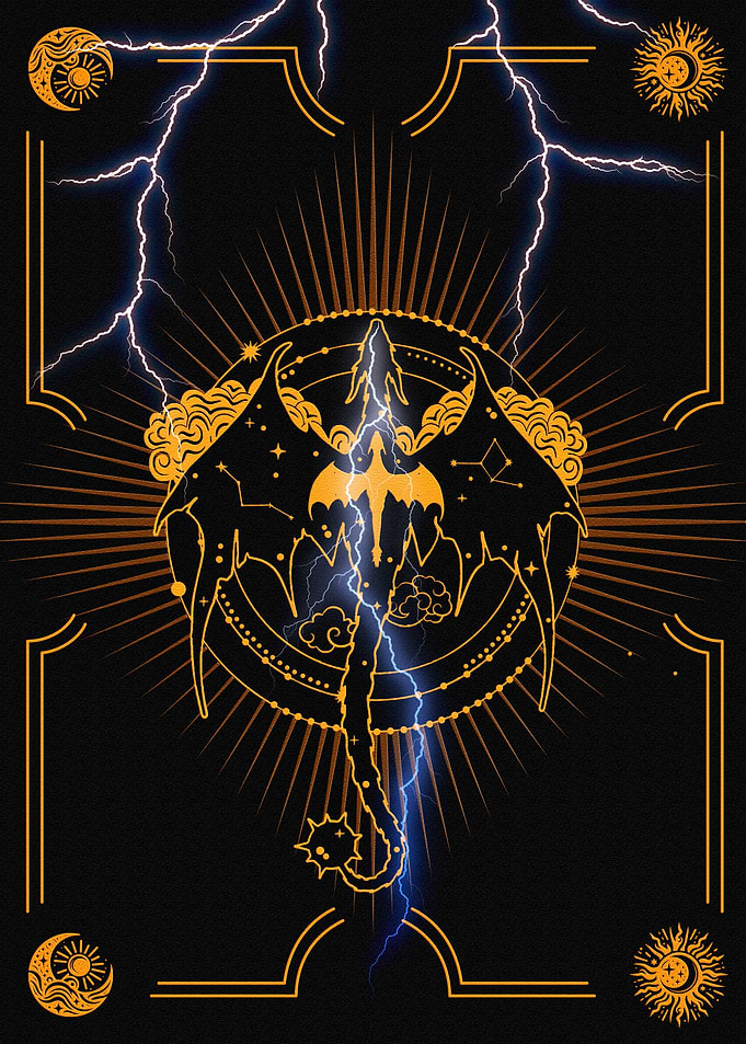 Fourth Wing Dragon with Lightning