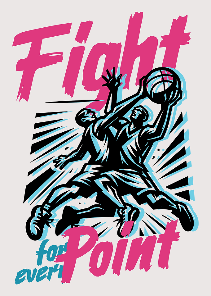 Basketball Players Fighting for the Ball