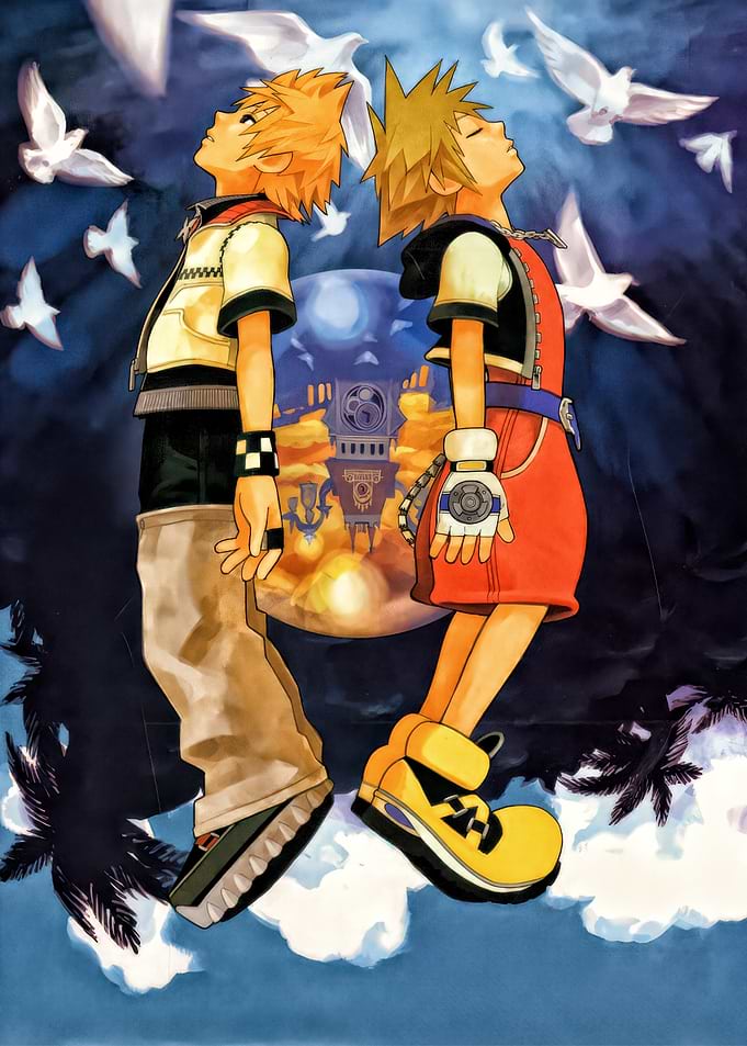 Sora and Roxas with doves
