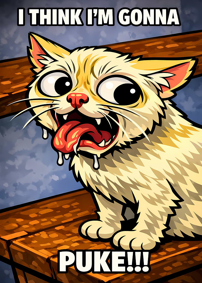 Cat About to Puke