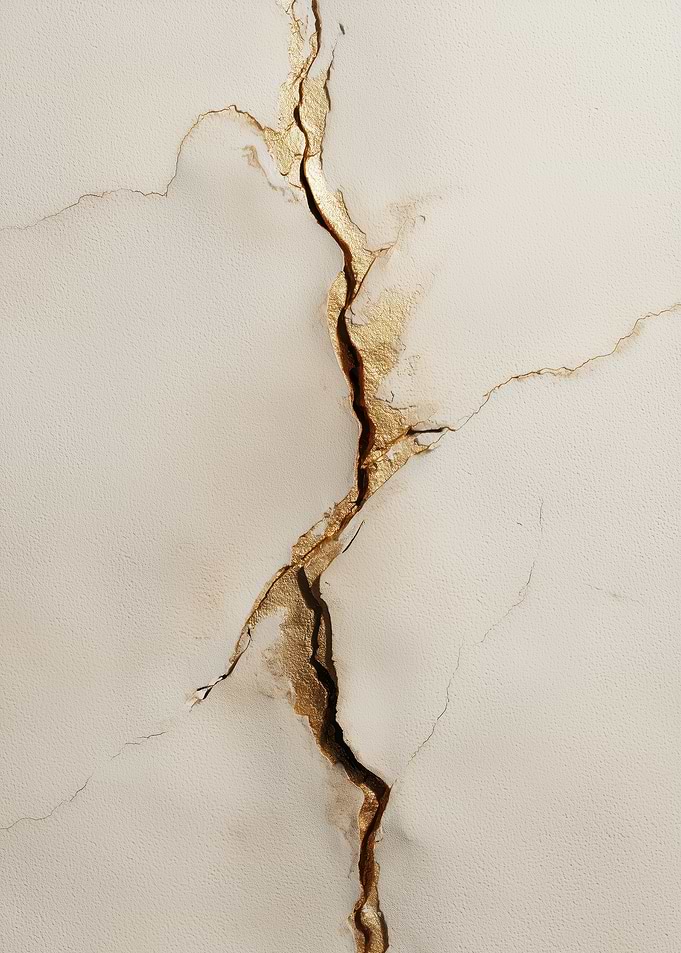 Cracked Marble with Gold Veins