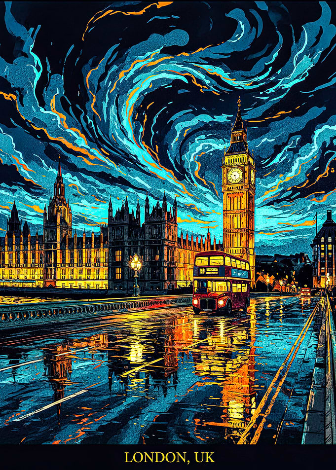 London at Night with Big Ben