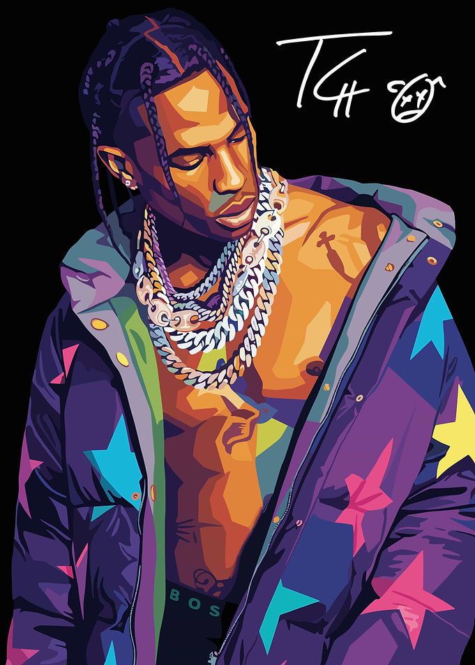 Travis Scott Pop Art Portrait