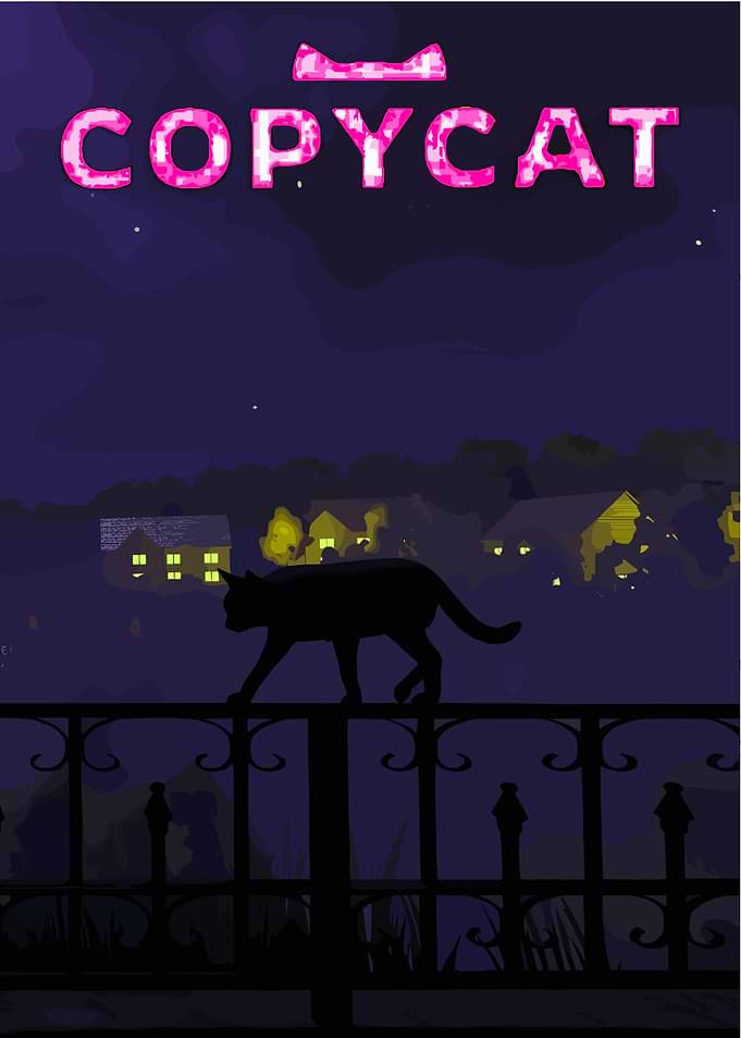 Copycat Title Card with Cat Silhouette