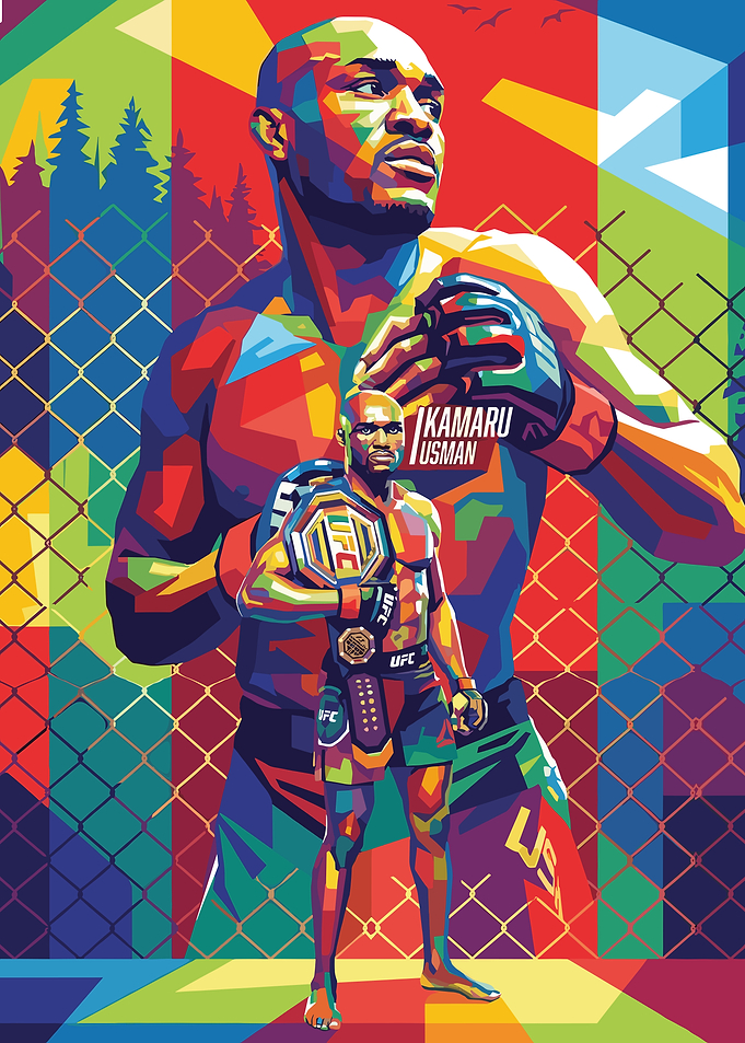 Kamaru Usman UFC Champion Pop Art
