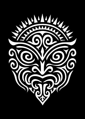 Maori Tribal Mask Tattoo Design