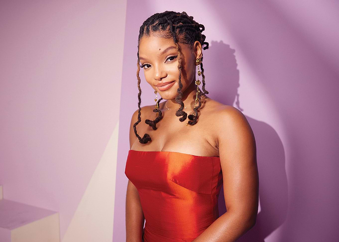 Halle Bailey in Red Dress