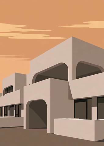 Architecture Modern at Sunset