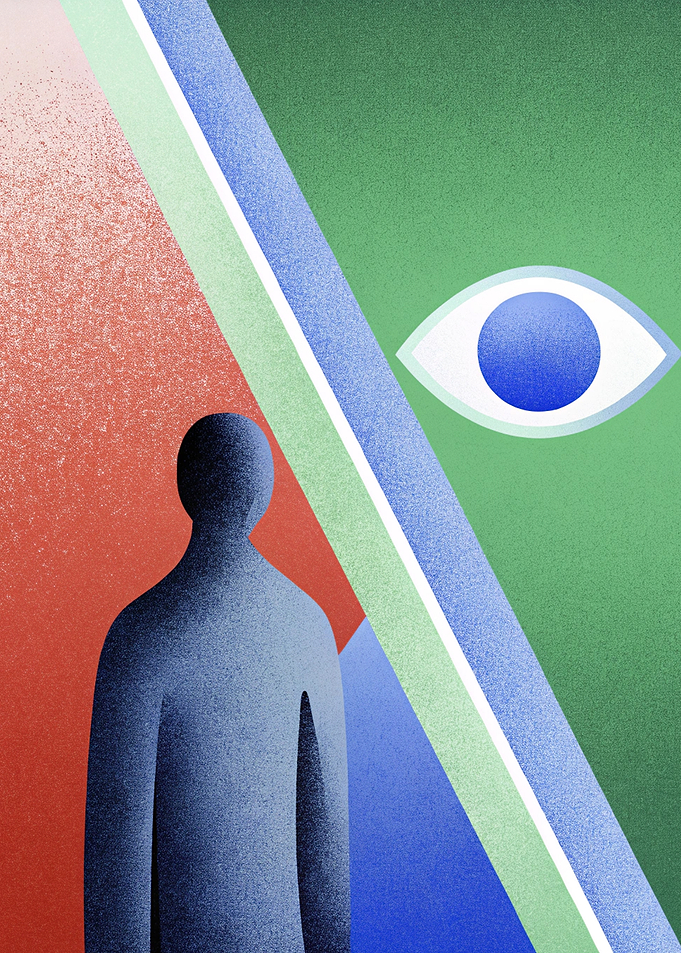 Abstract figure and eye illustration