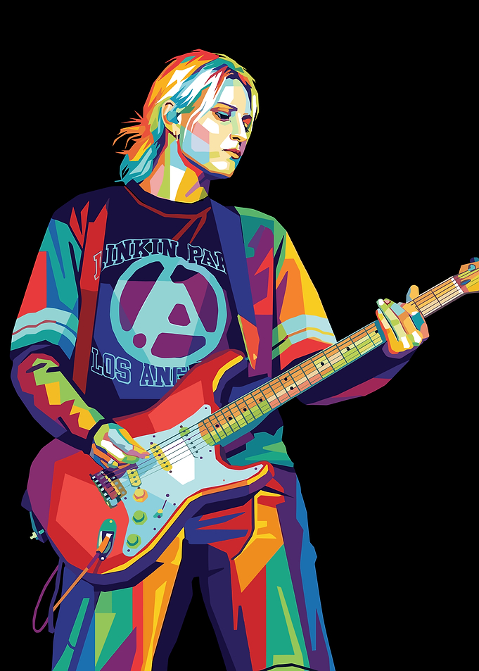 Linkin Park Guitarist in Pop Art Style