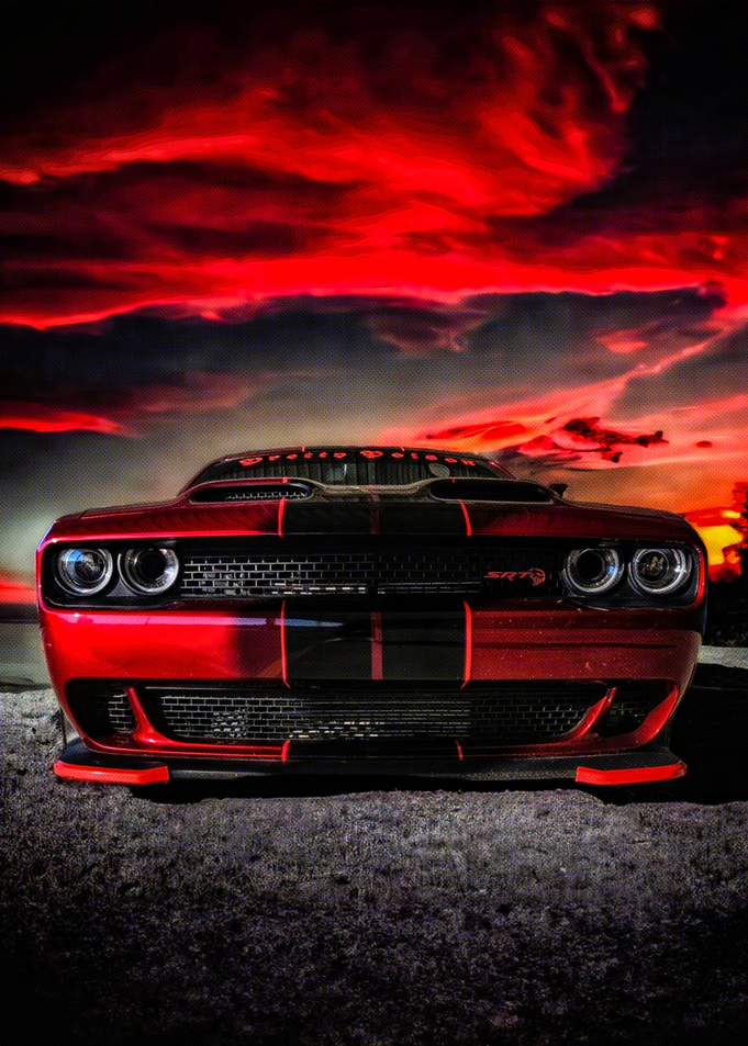Red Dodge Challenger SRT Hellcat