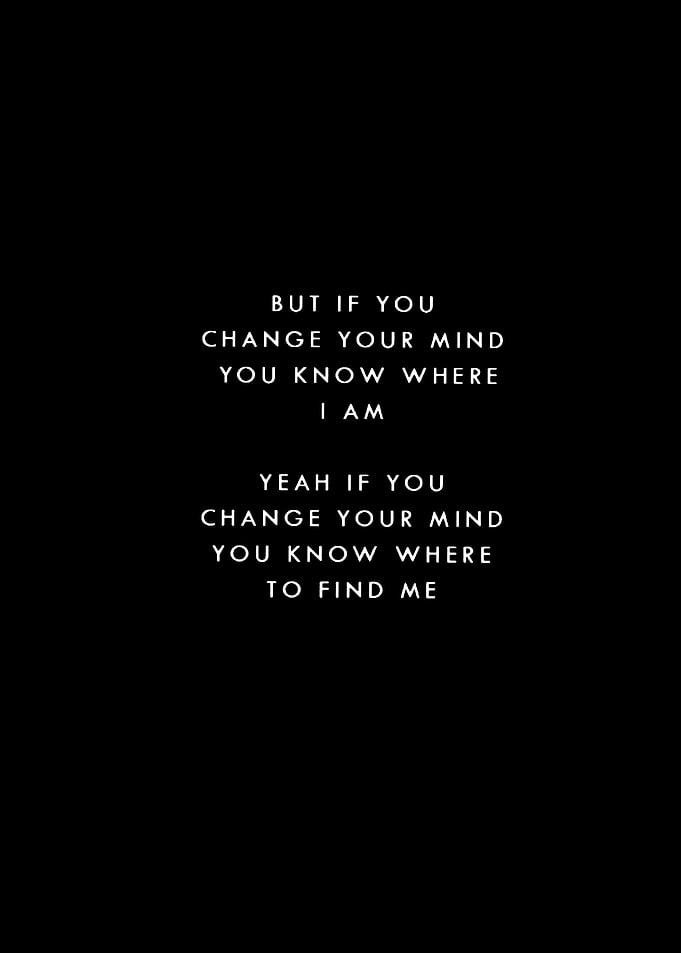 Lyrics on Black Background