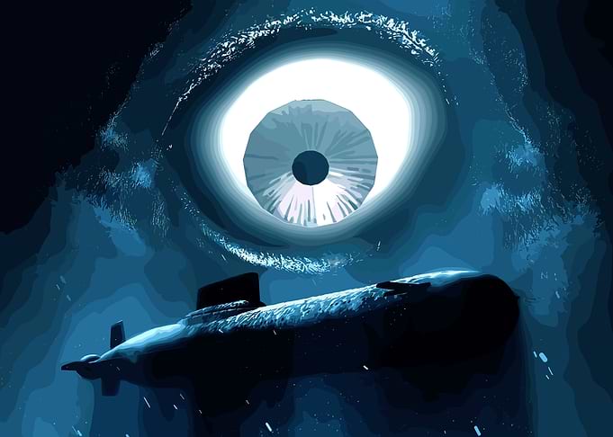 Submarine Under Giant Eye