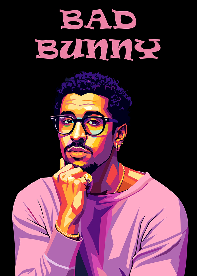 Bad Bunny Pop Art Portrait
