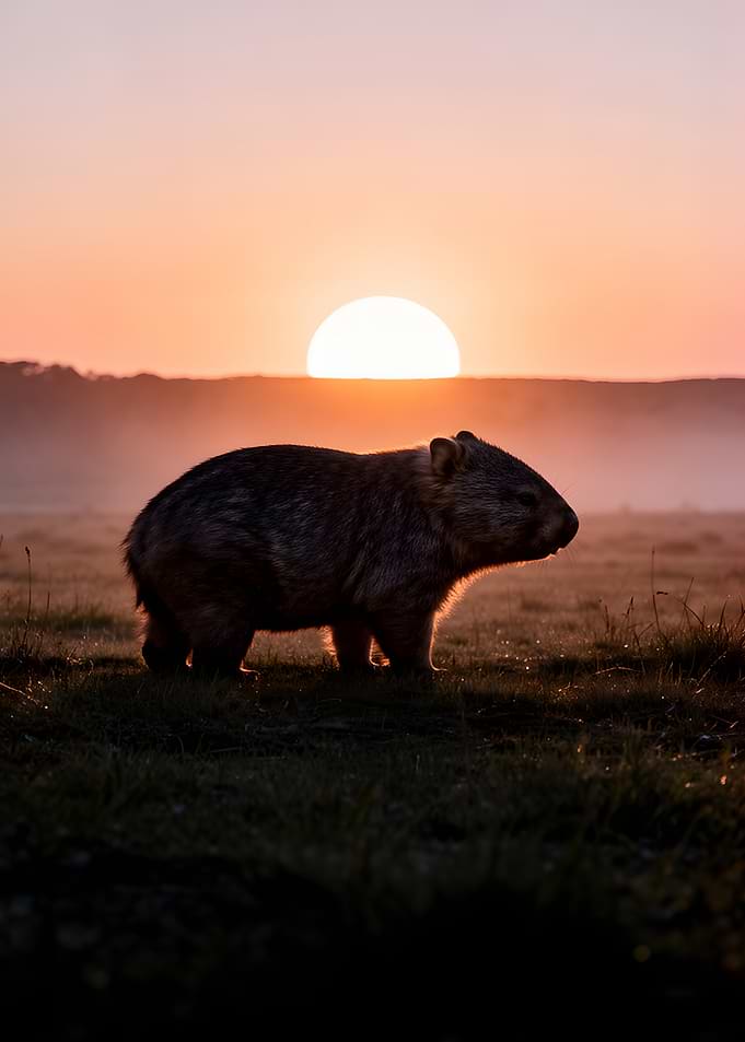 Wombat at Sunrise