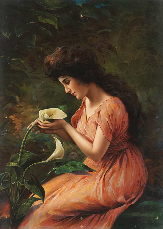 Woman with Calla Lilies