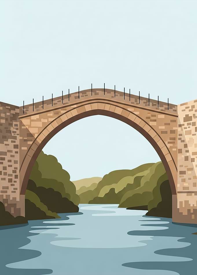 Stone Bridge Over River