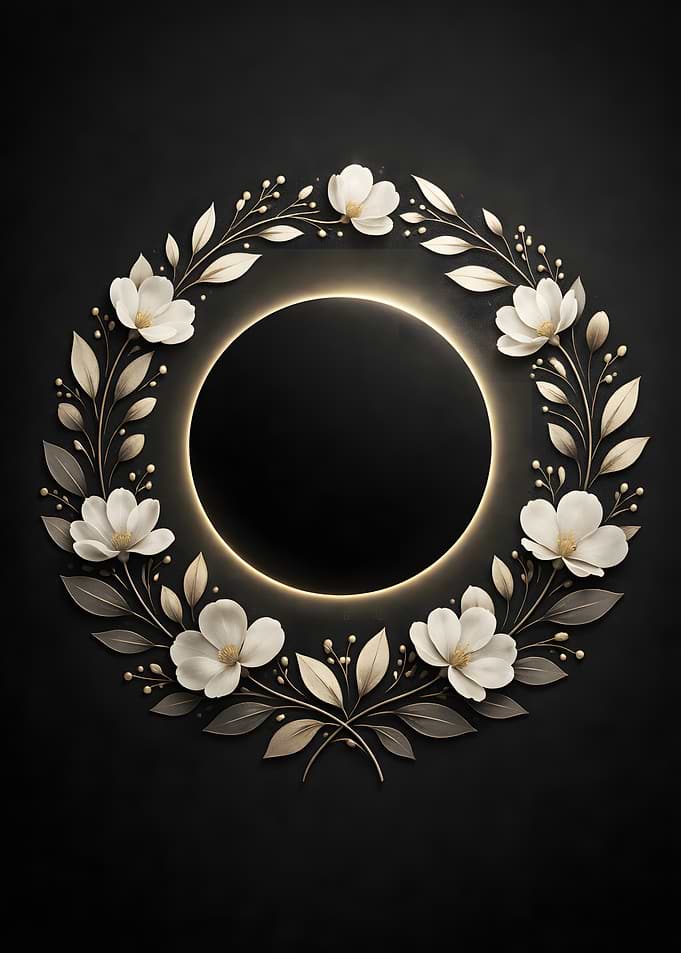 Floral Wreath with Golden Glow