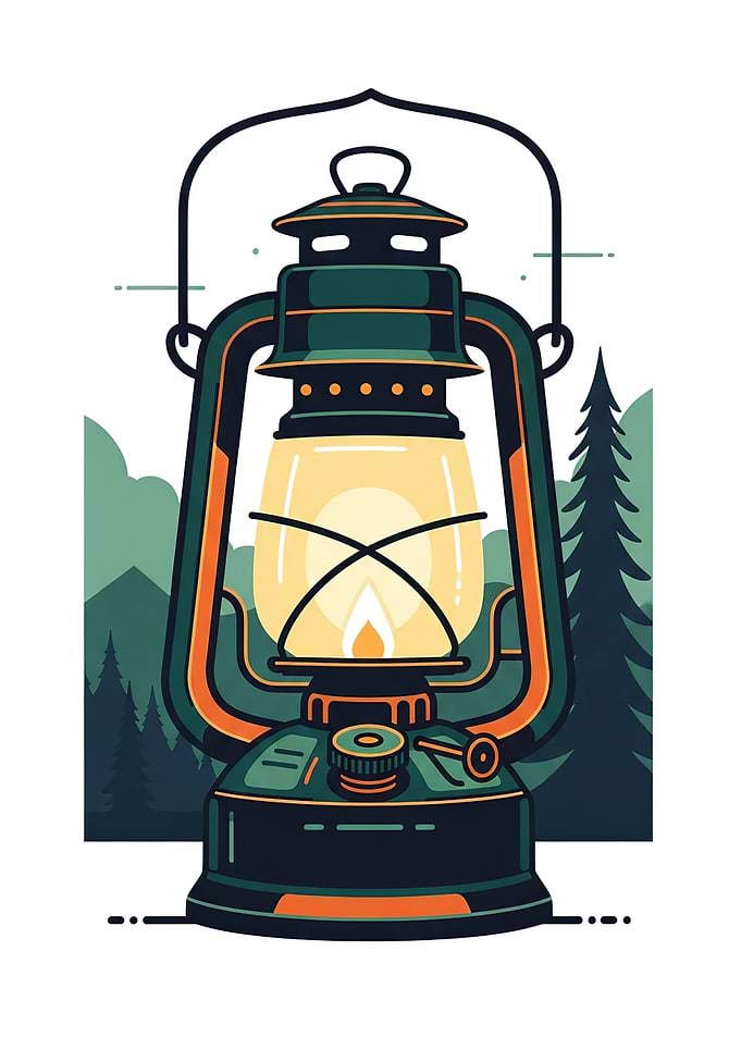 Vintage Lantern in a Forest Setting