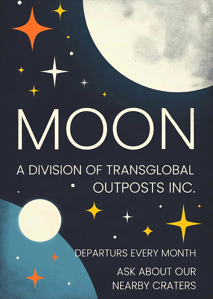 Moon Travel Poster