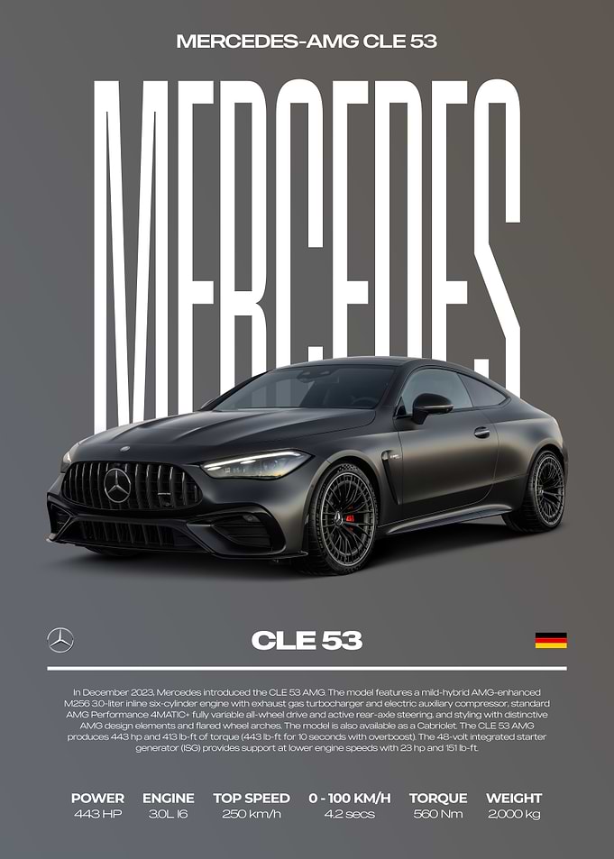 Mercedes-AMG CLE 53 Car Poster