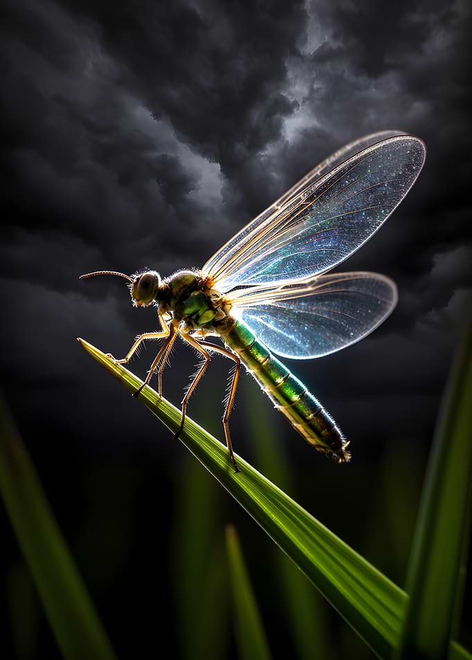 Dragonfly on a blade of grass