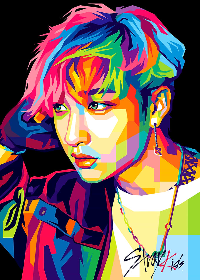 Stray Kids Pop Art Portrait