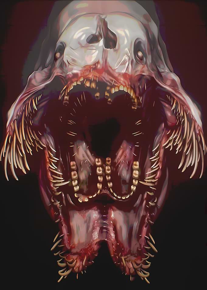 Horror Creature Mouth in Iron Lung monster