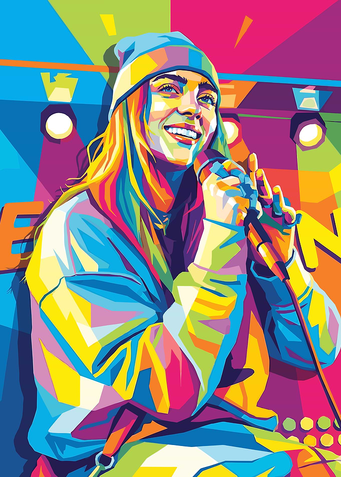 Billie Eilish Pop Art Portrait