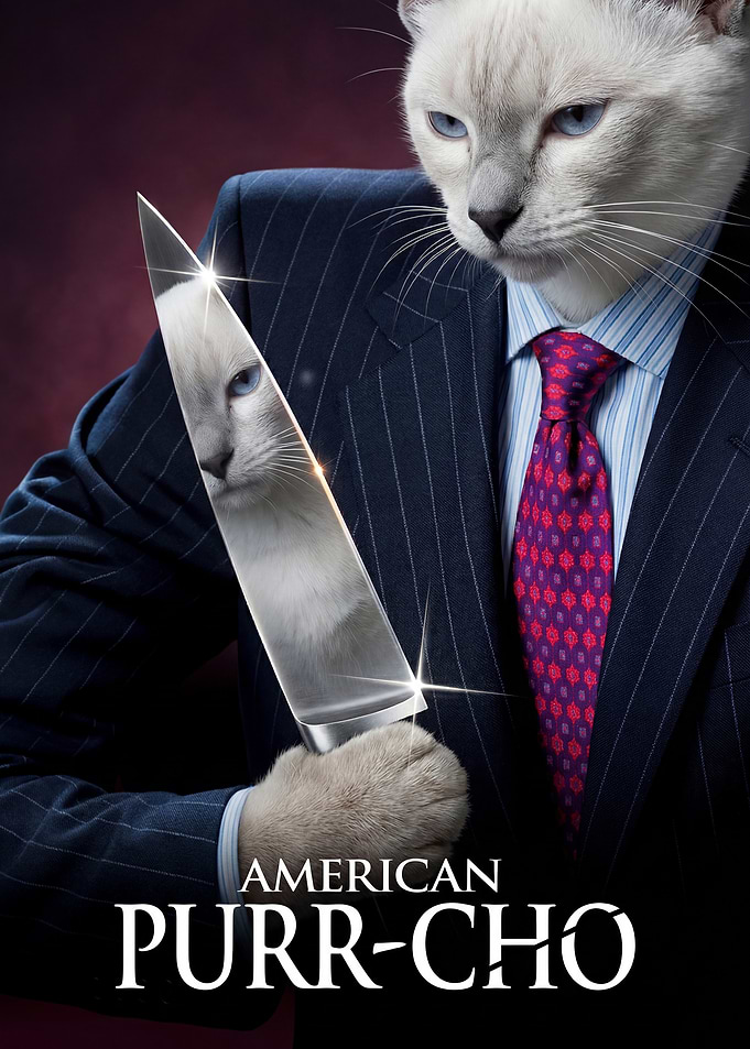 American Psycho Cat Parody Movie Poster