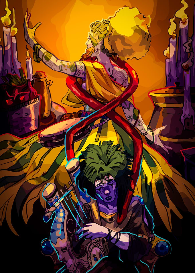 Fantasy Characters with Musical Instruments