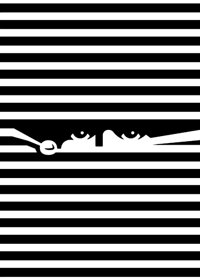 Peeking Eyes Behind Blinds