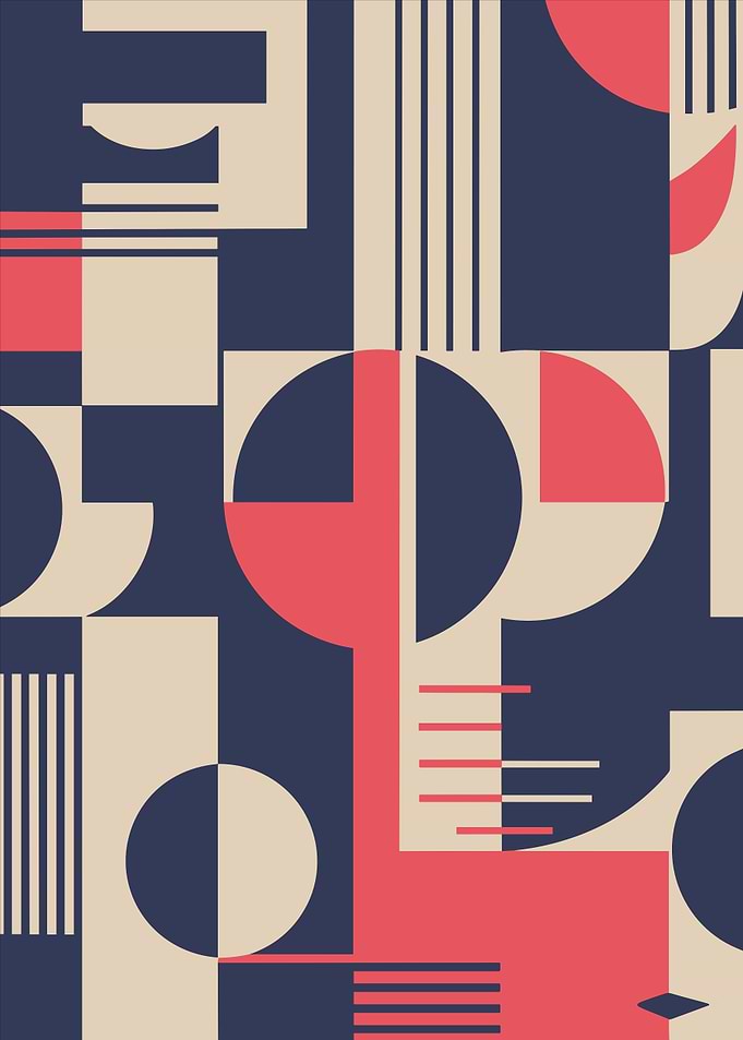 Retro Geometric Abstract Art