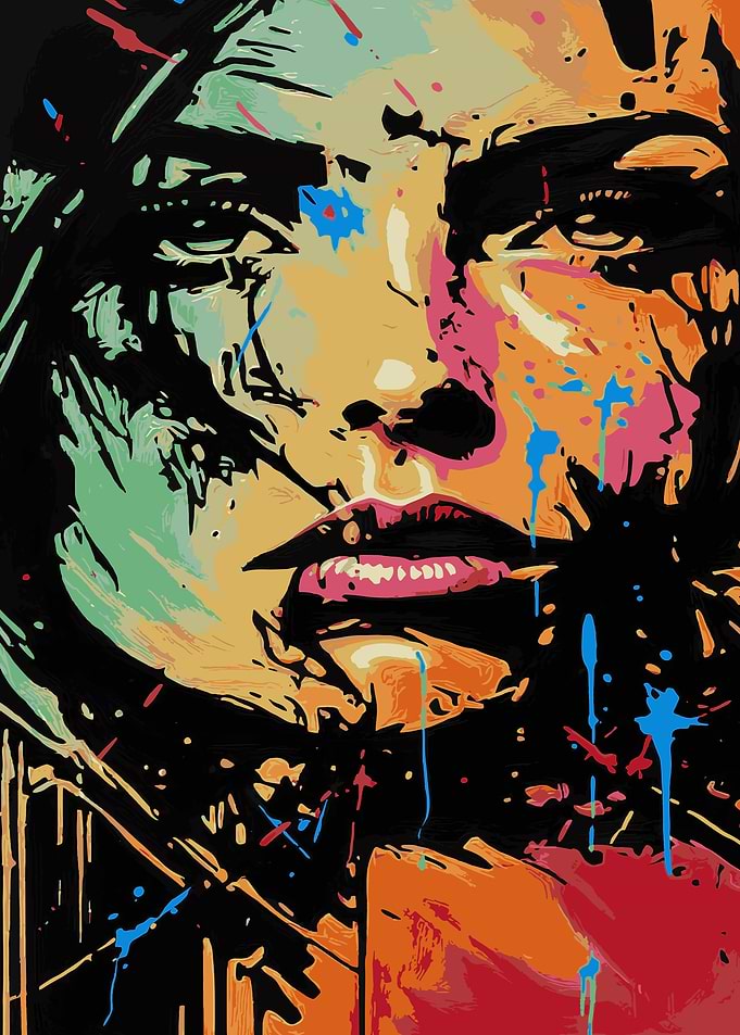 Vibrant Pop Art Portrait of a Woman