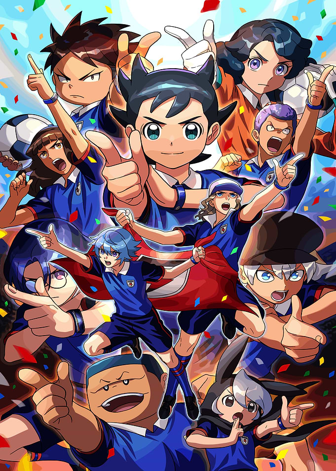 Anime Soccer Team Celebration