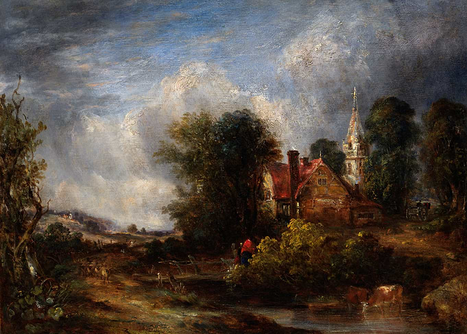 Pastoral Landscape with Church and Farmhouse