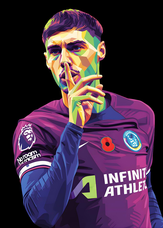 Footballer with Shushing Gesture