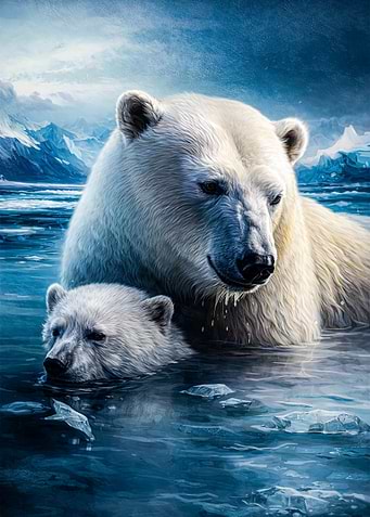 Polar Bears in Icy Waters