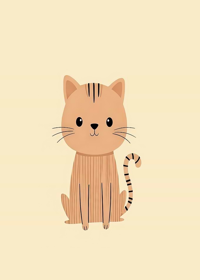 Cute Orange Tabby Cat Safari Animal