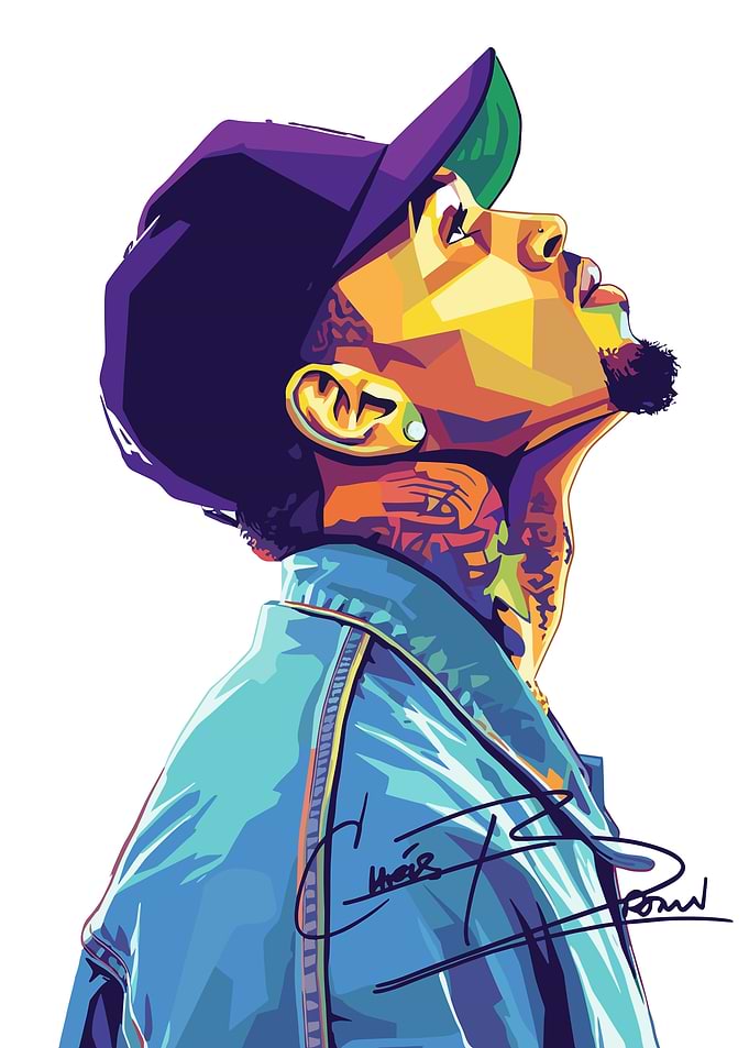 Chris Brown Pop Art Portrait